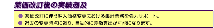 薬価改訂後の実績遡及